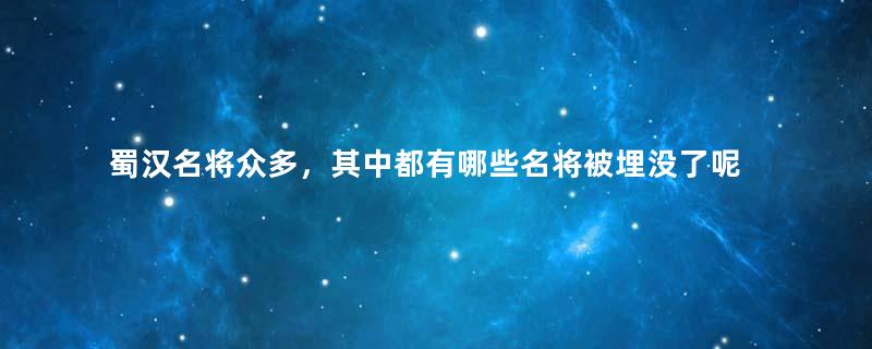 蜀汉名将众多，其中都有哪些名将被埋没了呢？