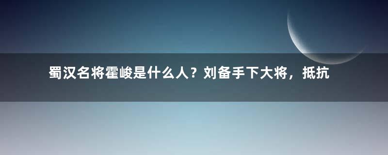 蜀汉名将霍峻是什么人？刘备手下大将，抵抗刘璋一战成名