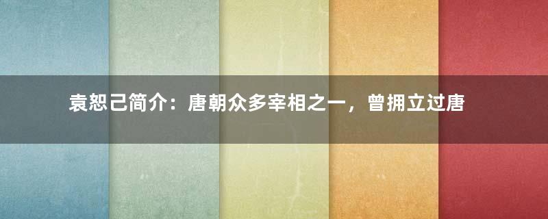 袁恕己简介：唐朝众多宰相之一，曾拥立过唐中宗复辟