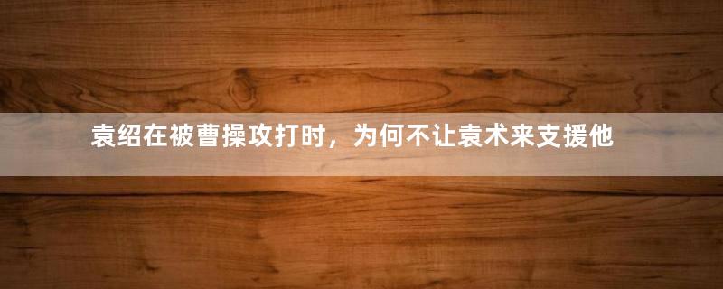 袁绍在被曹操攻打时，为何不让袁术来支援他？