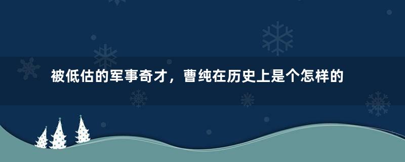 被低估的军事奇才，曹纯在历史上是个怎样的人？