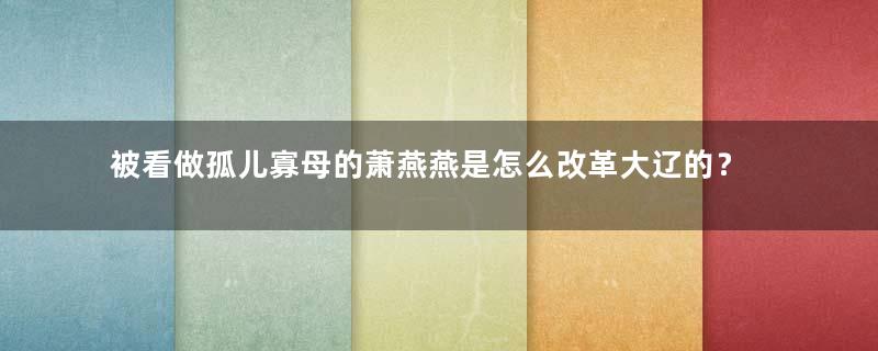 被看做孤儿寡母的萧燕燕是怎么改革大辽的？靠的是什么？