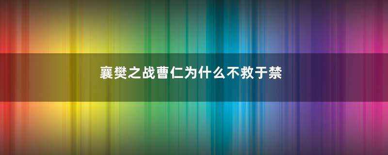 襄樊之战曹仁为什么不救于禁