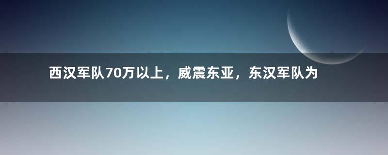 西汉军队70万以上，威震东亚，东汉军队为何只有29万？