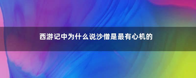 西游记中为什么说沙僧是最有心机的