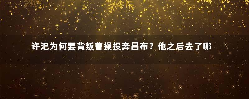 许汜为何要背叛曹操投奔吕布？他之后去了哪里？