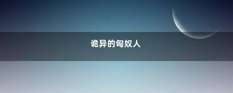 诡异的匈奴人