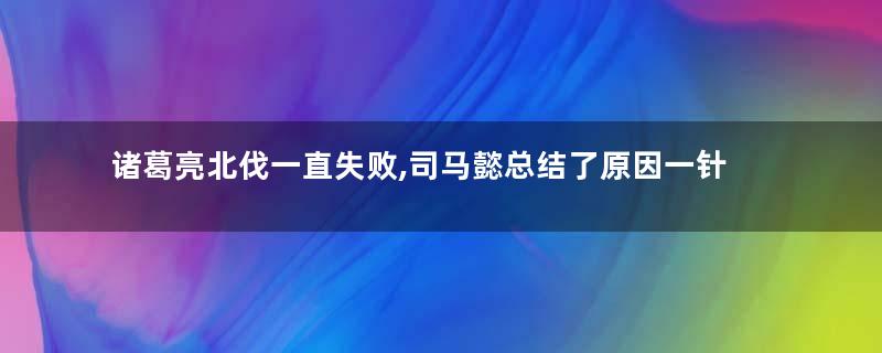 诸葛亮北伐一直失败,司马懿总结了原因一针见血