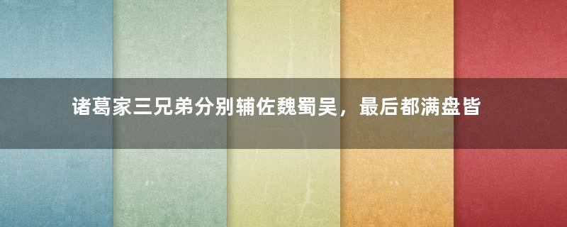 诸葛家三兄弟分别辅佐魏蜀吴，最后都满盘皆输