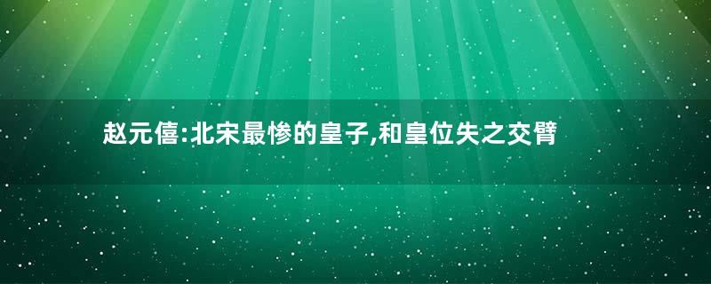 赵元僖:北宋最惨的皇子,和皇位失之交臂