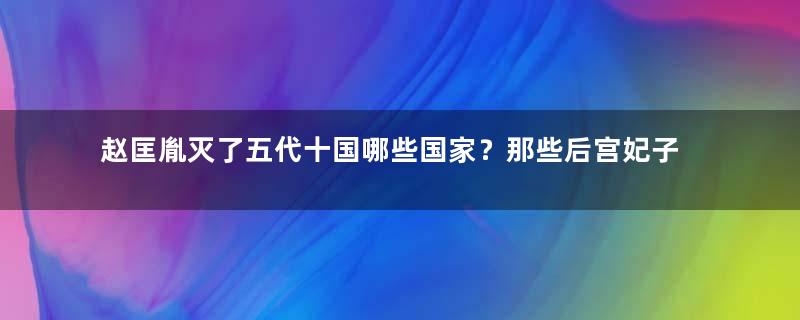 赵匡胤灭了五代十国哪些国家？那些后宫妃子下场如何？