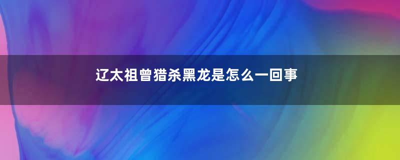 辽太祖曾猎杀黑龙是怎么一回事