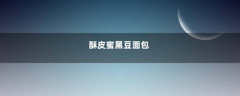 酥皮蜜黑豆面包