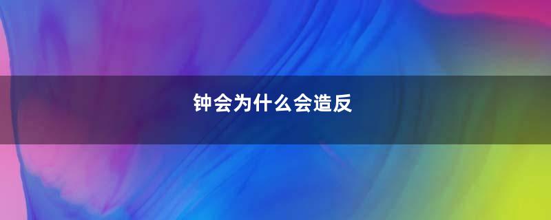 钟会为什么会造反