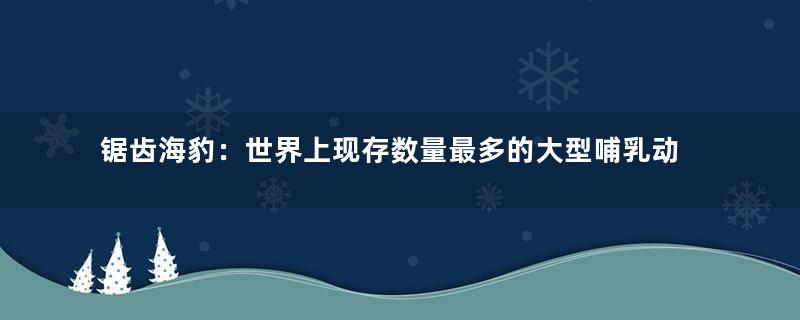 锯齿海豹：世界上现存数量最多的大型哺乳动物