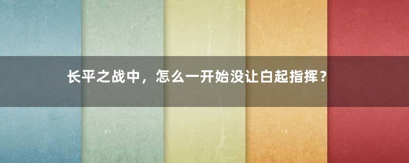 长平之战中，怎么一开始没让白起指挥？