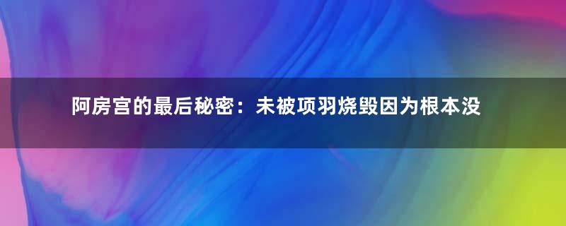 阿房宫的最后秘密：未被项羽烧毁因为根本没建成