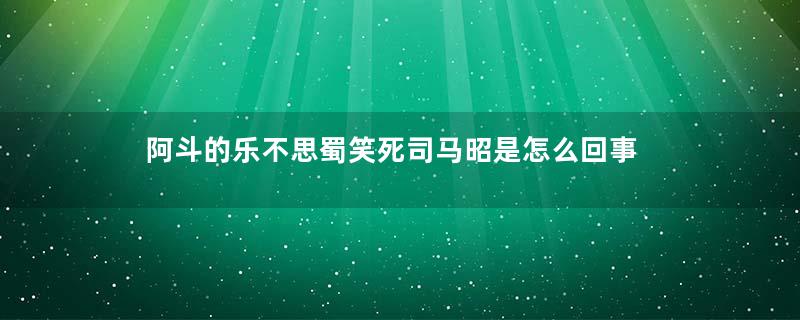 阿斗的乐不思蜀笑死司马昭是怎么回事