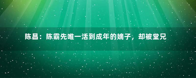 陈昌：陈霸先唯一活到成年的嫡子，却被堂兄陈蒨害死