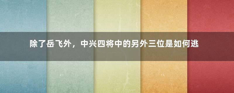 除了岳飞外，中兴四将中的另外三位是如何逃脱被杀命运的？