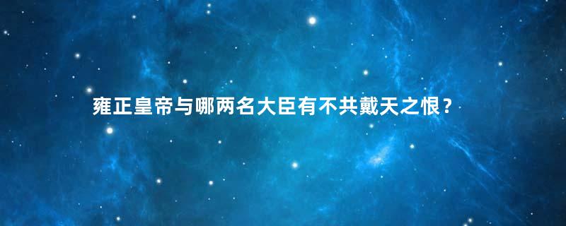 雍正皇帝与哪两名大臣有不共戴天之恨？