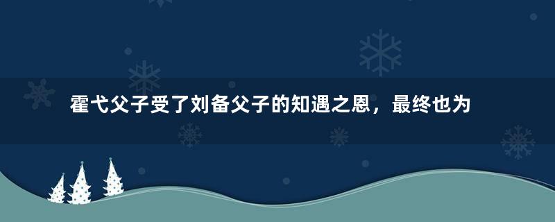 霍弋父子受了刘备父子的知遇之恩，最终也为他们抵抗到了最后