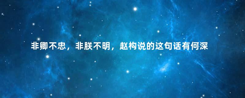 非卿不忠，非朕不明，赵构说的这句话有何深意？