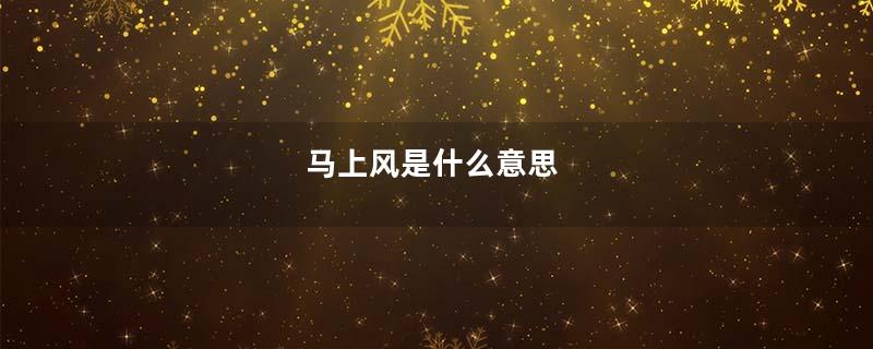 马上风是什么意思