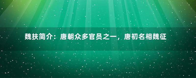 魏扶简介：唐朝众多官员之一，唐初名相魏征四世孙