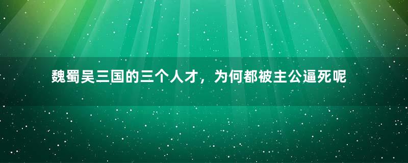 魏蜀吴三国的三个人才，为何都被主公逼死呢？