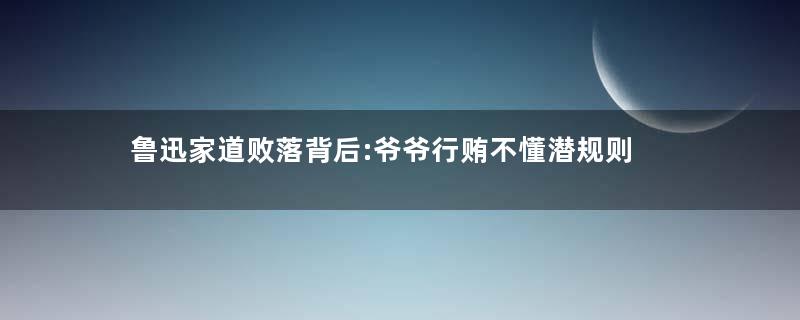 鲁迅家道败落背后:爷爷行贿不懂潜规则